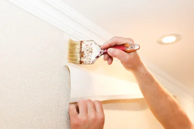 Pose de papier peint à Ceyras — revêtements muraux et toiles de verre